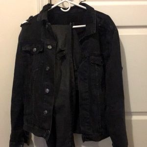 Blk jean jacket and pants to match